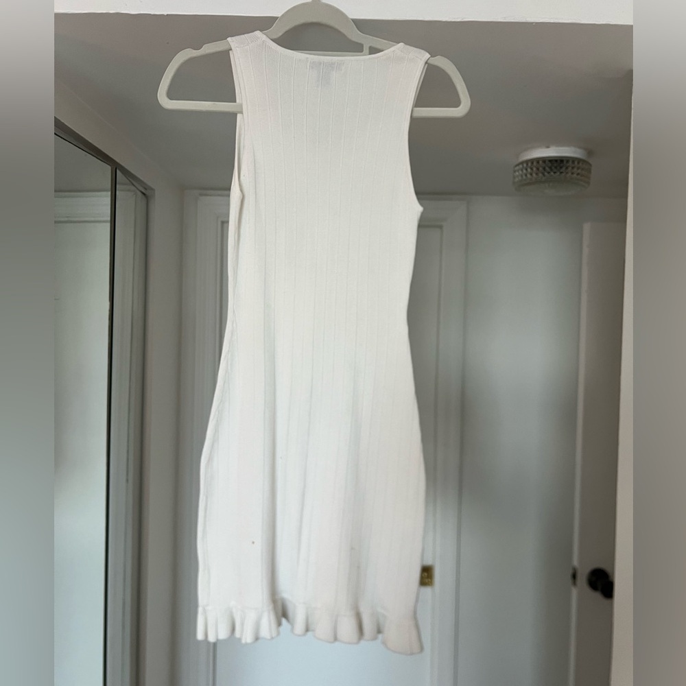 Bebe White Ribbed Mini Dress - Picture 2 of 3